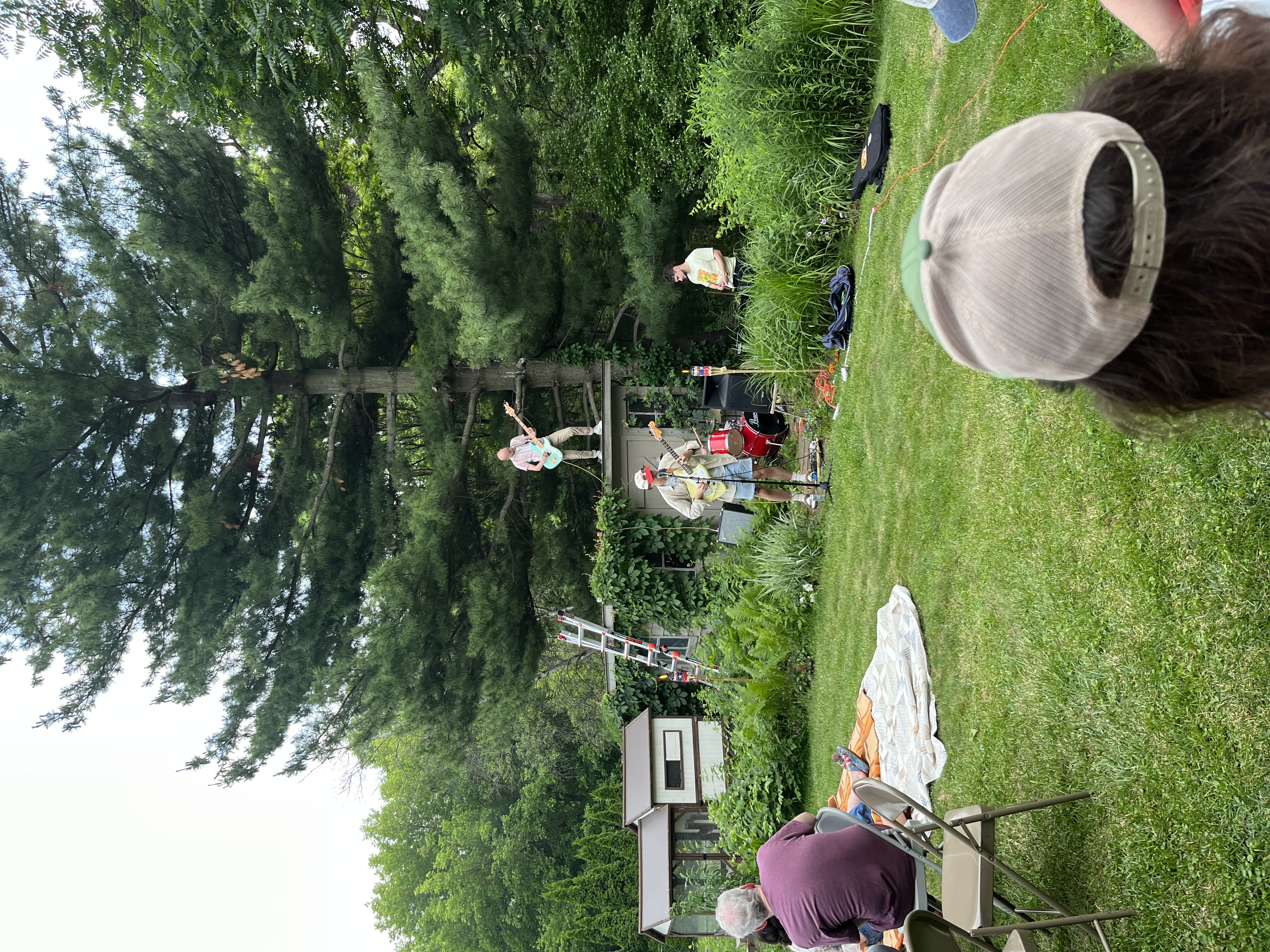 Band in backyard